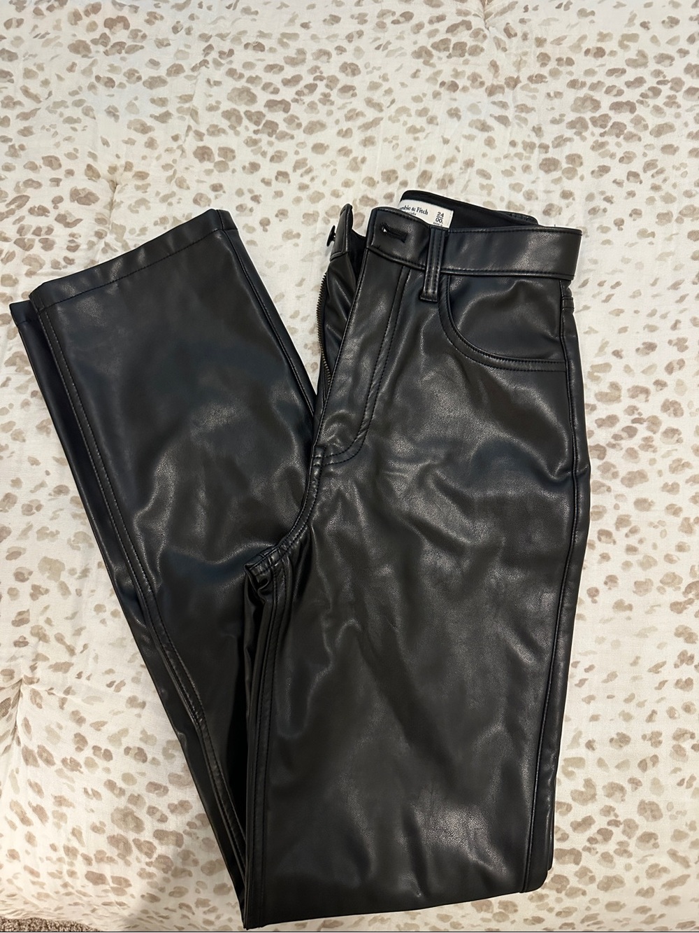 Abercrombie Black Faux Leather Women's Pants